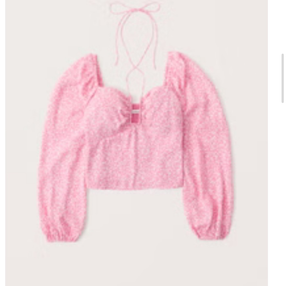 NWOT Abercrombie pink floral silk top